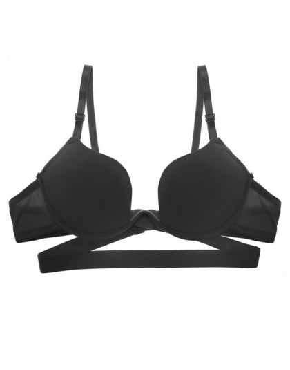 Ab miseczka Push Up biustonosz kobiety Sexy bez szwu bielizna biustonosz głębokie U niewidoczne biustonosze kobiece Bralette mas