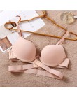 Ab miseczka Push Up biustonosz kobiety Sexy bez szwu bielizna biustonosz głębokie U niewidoczne biustonosze kobiece Bralette mas