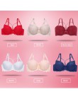 Seksowna koronkowa biustonosz moda Racerback kwiatowe biustonosze dla kobiet B C kubek fiszbiny bielizna Bralette kobieca kokard