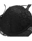 Seksowna koronkowa biustonosz moda Racerback kwiatowe biustonosze dla kobiet B C kubek fiszbiny bielizna Bralette kobieca kokard