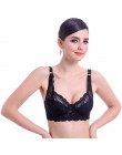 Top kobiety bielizna Sexy biustonosze push-up 3/4 Cup wyściełany koronkowy prześwitujący biustonosz Cup B tylko biustonosz damsk