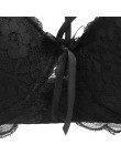 Seksowna koronkowa biustonosz moda Racerback kwiatowe biustonosze dla kobiet B C kubek fiszbiny bielizna Bralette kobieca kokard