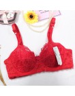 Top kobiety bielizna Sexy biustonosze push-up 3/4 Cup wyściełany koronkowy prześwitujący biustonosz Cup B tylko biustonosz damsk
