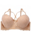 Seksowna koronkowa biustonosz moda Racerback kwiatowe biustonosze dla kobiet B C kubek fiszbiny bielizna Bralette kobieca kokard