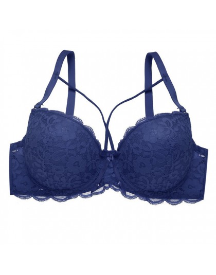 Seksowna koronkowa biustonosz moda Racerback kwiatowe biustonosze dla kobiet B C kubek fiszbiny bielizna Bralette kobieca kokard
