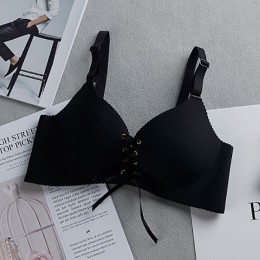 Sexy głębokie U biustonosze dla kobiet bielizna Push-Up biustonosz bezszwowy biustonosz bez fiszbin Plunge Bow biustonosz bieliz
