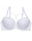 Seksowna koronkowa biustonosz moda Racerback kwiatowe biustonosze dla kobiet B C kubek fiszbiny bielizna Bralette kobieca kokard