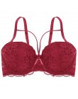 Seksowna koronkowa biustonosz moda Racerback kwiatowe biustonosze dla kobiet B C kubek fiszbiny bielizna Bralette kobieca kokard