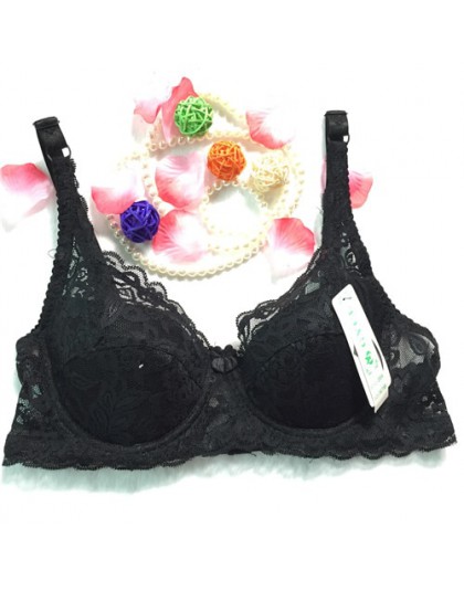 Top kobiety bielizna Sexy biustonosze push-up 3/4 Cup wyściełany koronkowy prześwitujący biustonosz Cup B tylko biustonosz damsk