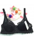 Top kobiety bielizna Sexy biustonosze push-up 3/4 Cup wyściełany koronkowy prześwitujący biustonosz Cup B tylko biustonosz damsk