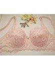 Top kobiety bielizna Sexy biustonosze push-up 3/4 Cup wyściełany koronkowy prześwitujący biustonosz Cup B tylko biustonosz damsk