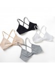 BEFORW Fashion jednoczęściowy biustonosz w jednolitym kolorze bielizna wygodne bezszwowe biustonosze dla kobiet Backless biuston