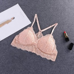 Biustonosz biustonosze bez fiszbin dla kobiet bielizna BH koronkowa seksowna biustonosz Push Up biustonosz Plus rozmiar y-line p
