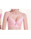 Sexy głębokie V biustonosz duże rozmiary pełne pokrycie biustonosze biustonosz push-up kwiecista koronka nieusztywniany Lingerie