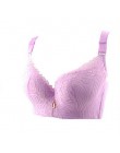 Sexy głębokie V biustonosz duże rozmiary pełne pokrycie biustonosze biustonosz push-up kwiecista koronka nieusztywniany Lingerie