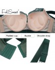 FallSweet biustonosz Push Up damskie koronkowe biustonosze z fiszbinami regulowany pasek Plus rozmiar Brasserie z wyściełanym 34