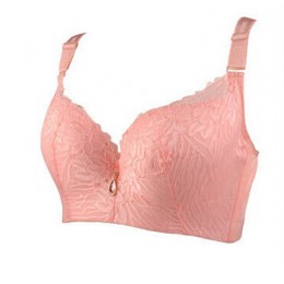 Sexy głębokie V biustonosz duże rozmiary pełne pokrycie biustonosze biustonosz push-up kwiecista koronka nieusztywniany Lingerie