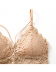 Sexy głębokie V koronkowy biustonosz kobiety kwiatowy podkoszulki kobiet bez fiszbin bielizna miękka wyściólka biustonosz Sexy b