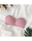 Biustonosz bez ramiączek pasek Sexy biustonosze kobiety drut bezpłatne jednolity kolor biustonosz kobiet wygodne 3/4 jeden-biust