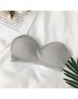 Biustonosz bez ramiączek pasek Sexy biustonosze kobiety drut bezpłatne jednolity kolor biustonosz kobiet wygodne 3/4 jeden-biust