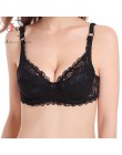 Plus rozmiar biustonosz Push Up Sexy hafty koronkowe biustonosze intymne biustonosz fiszbiny Bralette dla kobiet bielizna bieliz