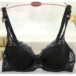 Plus rozmiar biustonosz Push Up Sexy hafty koronkowe biustonosze intymne biustonosz fiszbiny Bralette dla kobiet bielizna bieliz