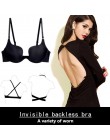 Nowy sexy biustonosz Push Up U Plunge biustonosz bielizna damska D kubek bez szwu biustonosz half Cup i krótka sukienka bielizna