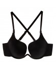 Nowy sexy biustonosz Push Up U Plunge biustonosz bielizna damska D kubek bez szwu biustonosz half Cup i krótka sukienka bielizna