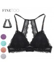 Finetoo Fashion 3/4 Cup czarny biustonosz bez fiszbin kobiet bez podszewki bielizna Sexy biustonosz kwiecista koronka dla kobiet