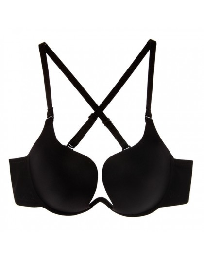Nowy sexy biustonosz Push Up U Plunge biustonosz bielizna damska D kubek bez szwu biustonosz half Cup i krótka sukienka bielizna