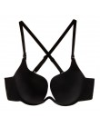 Nowy sexy biustonosz Push Up U Plunge biustonosz bielizna damska D kubek bez szwu biustonosz half Cup i krótka sukienka bielizna