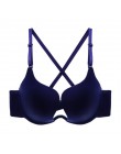 Nowy sexy biustonosz Push Up U Plunge biustonosz bielizna damska D kubek bez szwu biustonosz half Cup i krótka sukienka bielizna