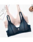 A B Cup biustonosz koronkowe biustonosze bez fiszbin dla kobiet seksowny biustonosz push-up przednie zapięcie Bralette bez fiszb