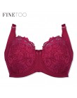 Plus rozmiar biustonosz D E Cup Sexy koronkowe biustonosze dla kobiet duży rozmiar biustonosz nieusztywniany push up moda bieliz