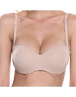 Plusgalpret Sexy Women Slim cienki bezszwowy biustonosz bez ramiączek wygodny bez podszewki fiszbinowy biustonosz owinięty klatk