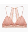 Finetoo Fashion 3/4 Cup czarny biustonosz bez fiszbin kobiet bez podszewki bielizna Sexy biustonosz kwiecista koronka dla kobiet