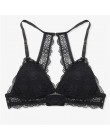 Finetoo Fashion 3/4 Cup czarny biustonosz bez fiszbin kobiet bez podszewki bielizna Sexy biustonosz kwiecista koronka dla kobiet
