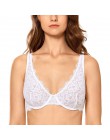 DOBREVA damska bez podszewki Plunge Bralette seksowna bielizna bielizna dla kobiet koronkowa biustonosz z fiszbinami