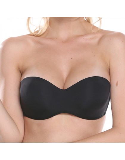 Plusgalpret Sexy Women Slim cienki bezszwowy biustonosz bez ramiączek wygodny bez podszewki fiszbinowy biustonosz owinięty klatk