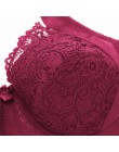 Plus rozmiar biustonosz D E Cup Sexy koronkowe biustonosze dla kobiet duży rozmiar biustonosz nieusztywniany push up moda bieliz