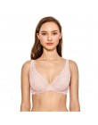 DOBREVA damska bez podszewki Plunge Bralette seksowna bielizna bielizna dla kobiet koronkowa biustonosz z fiszbinami