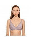 DOBREVA damska bez podszewki Plunge Bralette seksowna bielizna bielizna dla kobiet koronkowa biustonosz z fiszbinami