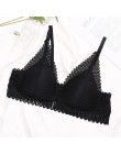 A B Cup biustonosz koronkowe biustonosze bez fiszbin dla kobiet seksowny biustonosz push-up przednie zapięcie Bralette bez fiszb
