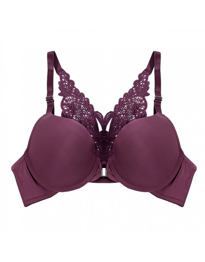 New Arrival biustonosz seksowny biustonosz Push-Up biustonosz zapinany z przodu dla kobiet motyl Racerback biustonosz małe piers