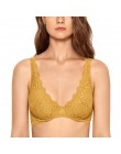 DOBREVA damska bez podszewki Plunge Bralette seksowna bielizna bielizna dla kobiet koronkowa biustonosz z fiszbinami