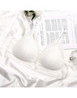 A B Cup biustonosz koronkowe biustonosze bez fiszbin dla kobiet seksowny biustonosz push-up przednie zapięcie Bralette bez fiszb