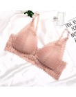 A B Cup biustonosz koronkowe biustonosze bez fiszbin dla kobiet seksowny biustonosz push-up przednie zapięcie Bralette bez fiszb