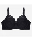 Plus rozmiar biustonosz D E Cup Sexy koronkowe biustonosze dla kobiet duży rozmiar biustonosz nieusztywniany push up moda bieliz