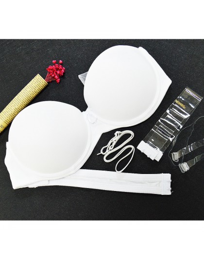 YANDW Hot biustonosz Push Up biały duży rozmiar bielizna Bralette kobiety Halter bez ramiączek Sexy BH ślub A B C D E F 70 75 80