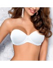 YANDW Hot biustonosz Push Up biały duży rozmiar bielizna Bralette kobiety Halter bez ramiączek Sexy BH ślub A B C D E F 70 75 80